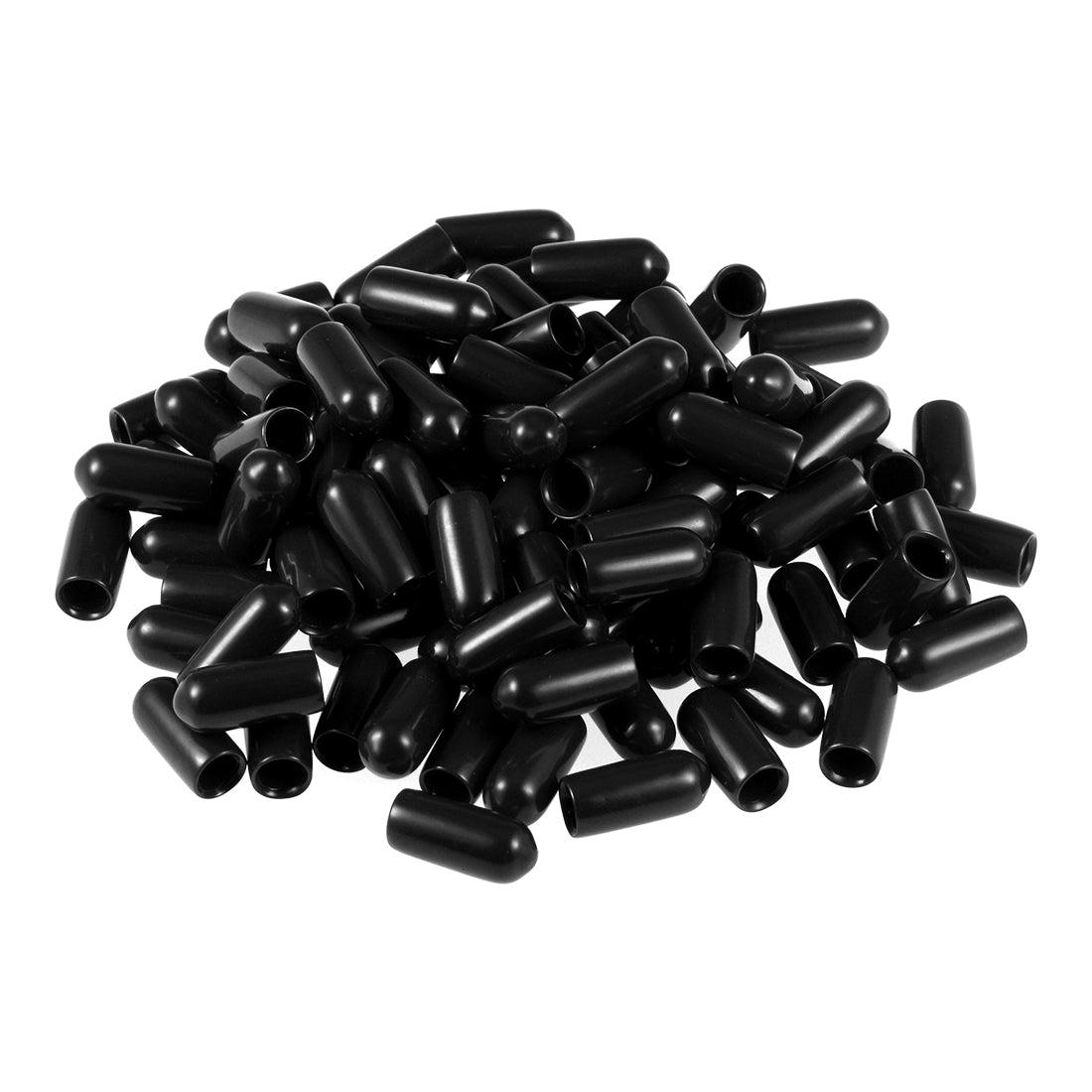 uxcell Uxcell 200pcs Rubber End Caps 5mm ID 15mm Height Screw Thread Protectors Black