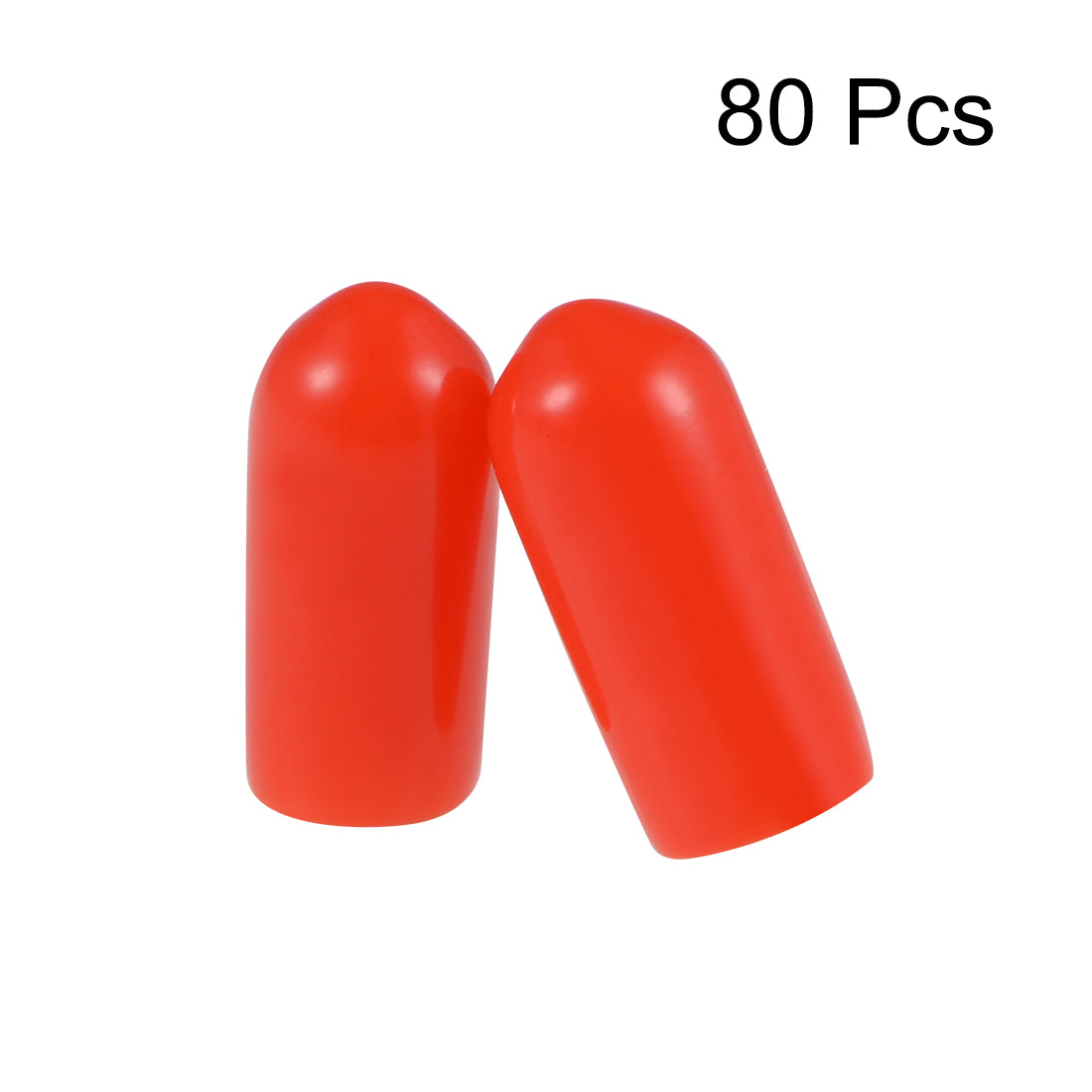 uxcell Uxcell 80pcs Rubber End Caps 5mm ID 15mm Height Screw Thread Protectors Red