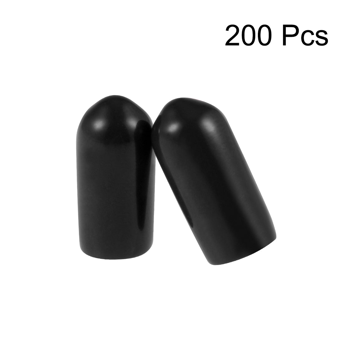 uxcell Uxcell 200pcs Rubber End Caps 5.5mm ID 15mm Height Screw Thread Protectors Black
