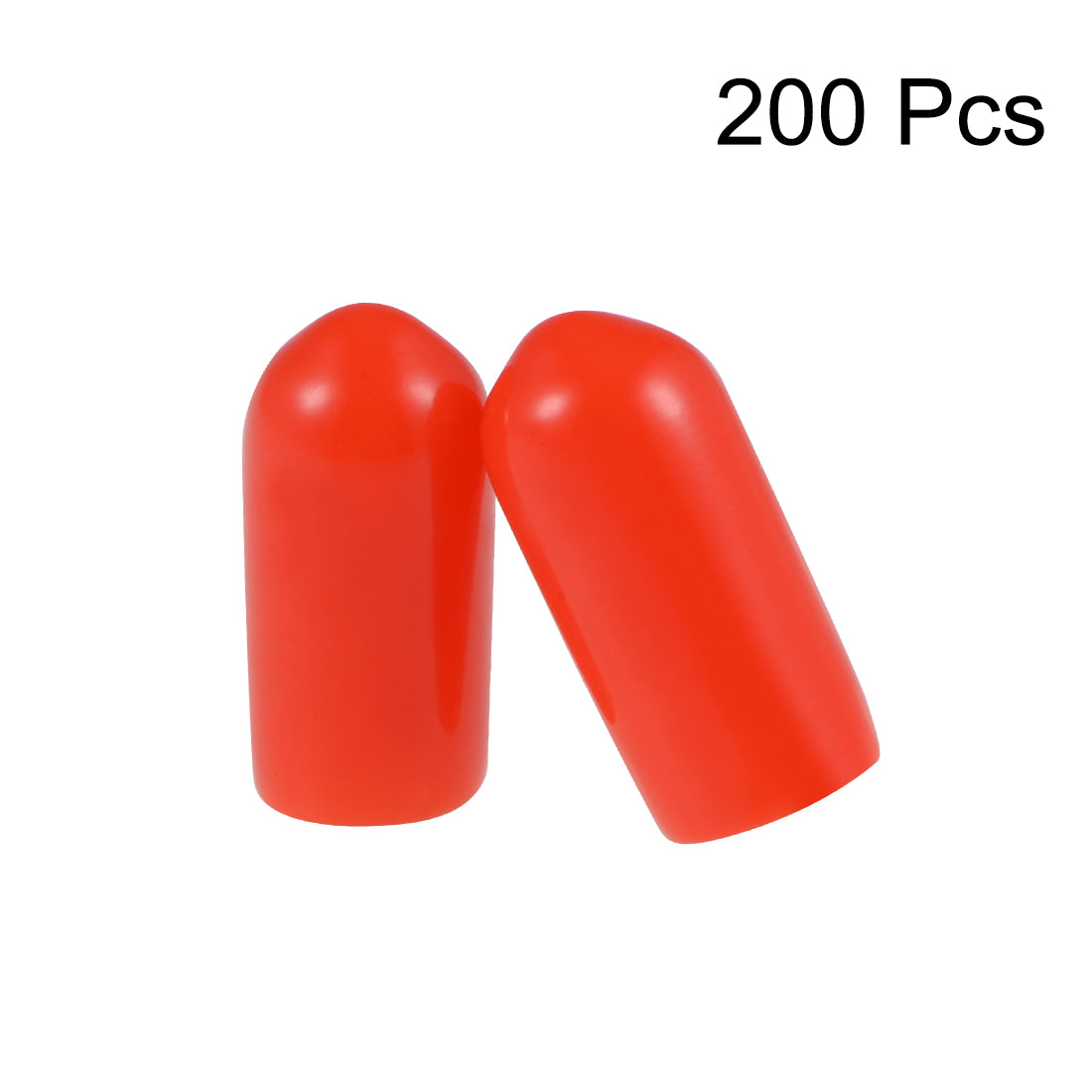 uxcell Uxcell 200pcs Rubber End Caps 5.5mm ID 15mm Height Screw Thread Protectors Red