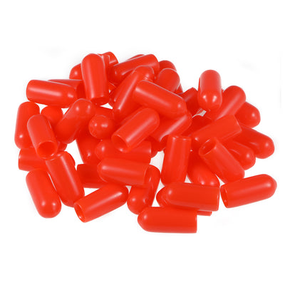 Harfington Uxcell 80pcs Rubber End Caps 6mm ID 15mm Height Screw Thread Protectors Red