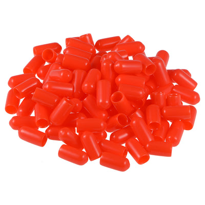 Harfington Uxcell 200pcs Rubber End Caps 6mm ID 15mm Height Screw Thread Protectors Red