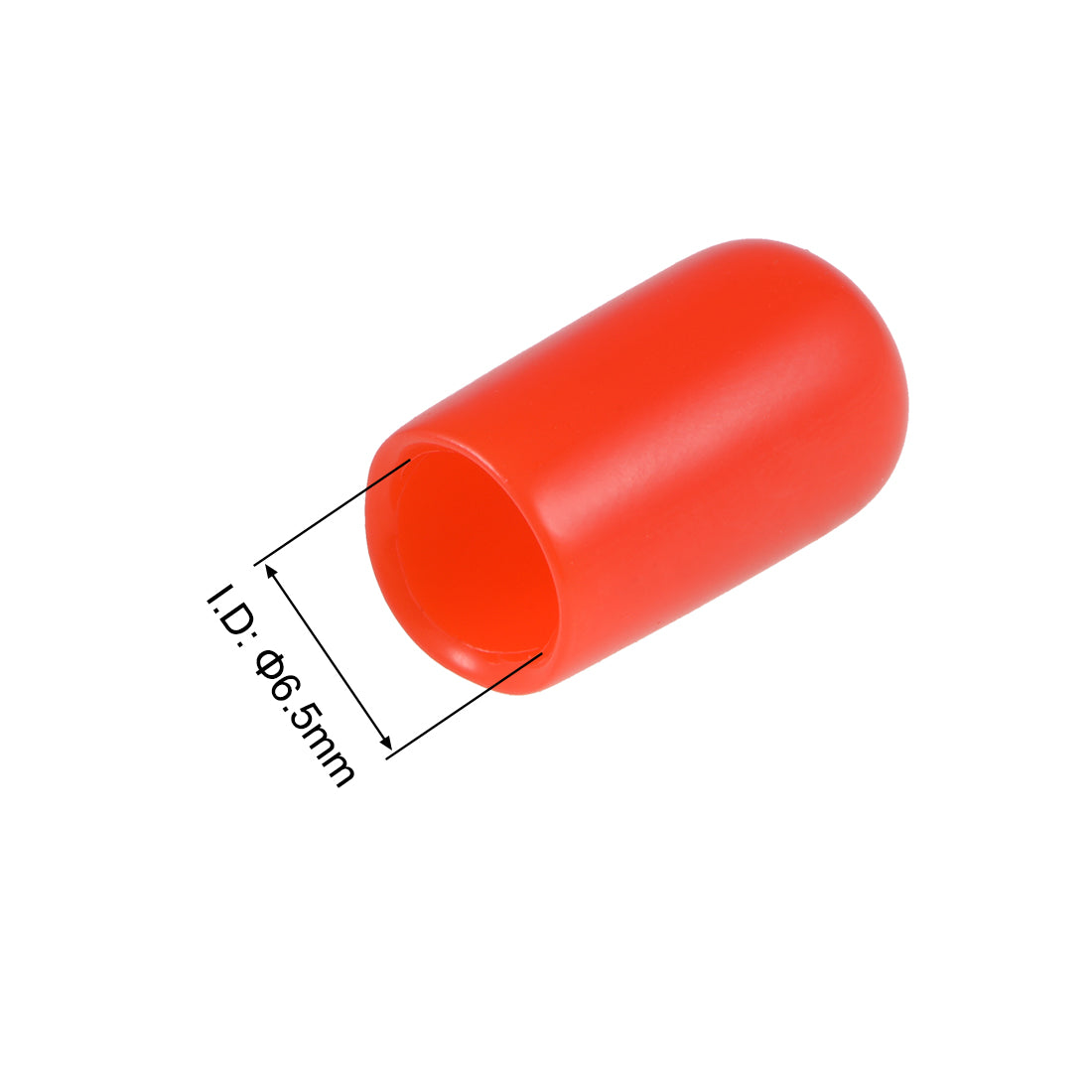 uxcell Uxcell 80pcs Rubber End Caps 6.5mm ID 15mm Height Screw Thread Protectors Red