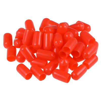 Harfington Uxcell 80pcs Rubber End Caps 6.5mm ID 15mm Height Screw Thread Protectors Red