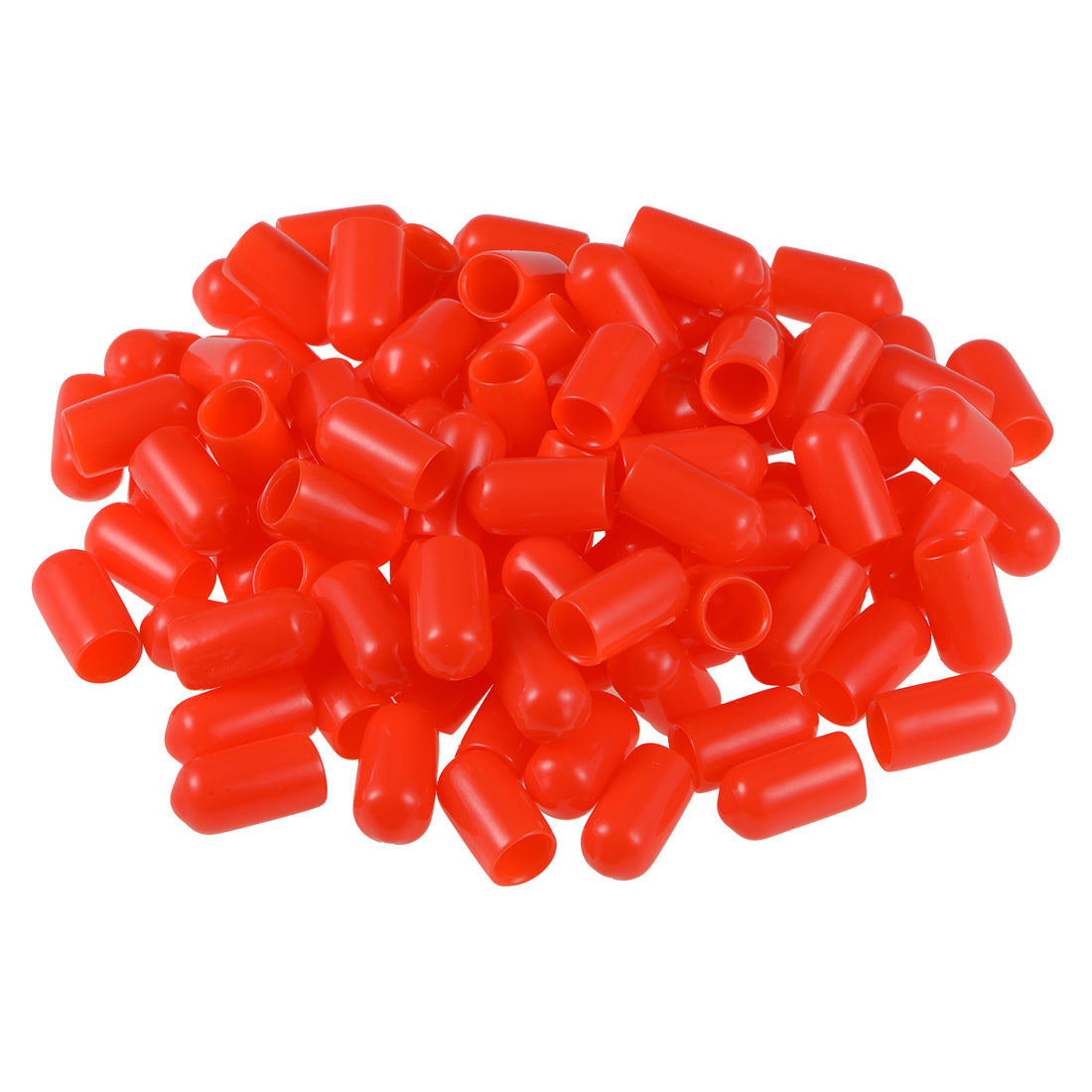 uxcell Uxcell 200pcs Rubber End Caps 6.5mm ID 15mm Height Screw Thread Protectors Red