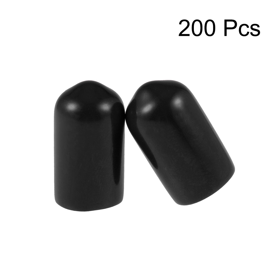 uxcell Uxcell 200pcs Rubber End Caps 7mm ID 15mm Height Screw Thread Protectors Black