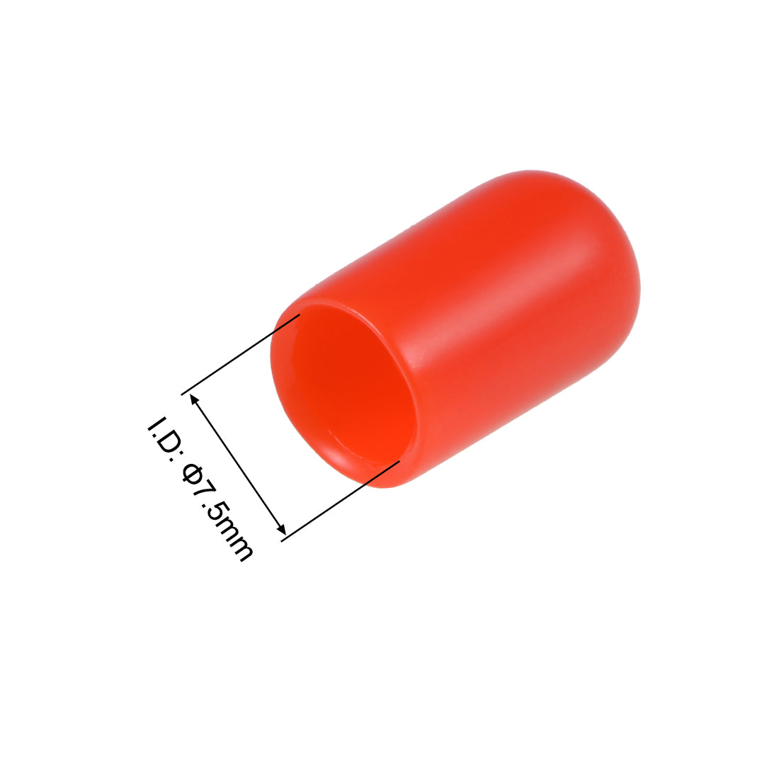 uxcell Uxcell 200pcs Rubber End Caps 7.5mm ID 15mm Height Screw Thread Protectors Red