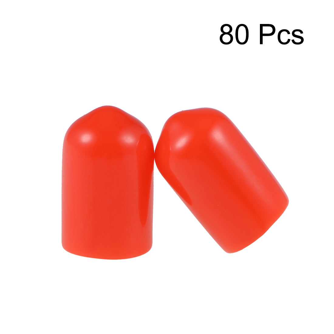 uxcell Uxcell 80pcs Rubber End Caps 8mm ID 15mm Height Screw Thread Protectors Red