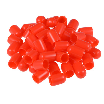 Harfington Uxcell 80pcs Rubber End Caps 8mm ID 15mm Height Screw Thread Protectors Red