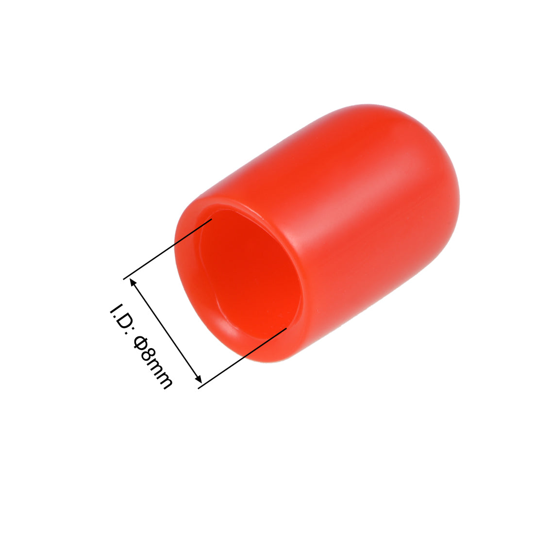 uxcell Uxcell 200pcs Rubber End Caps 8mm ID 15mm Height Screw Thread Protectors Red
