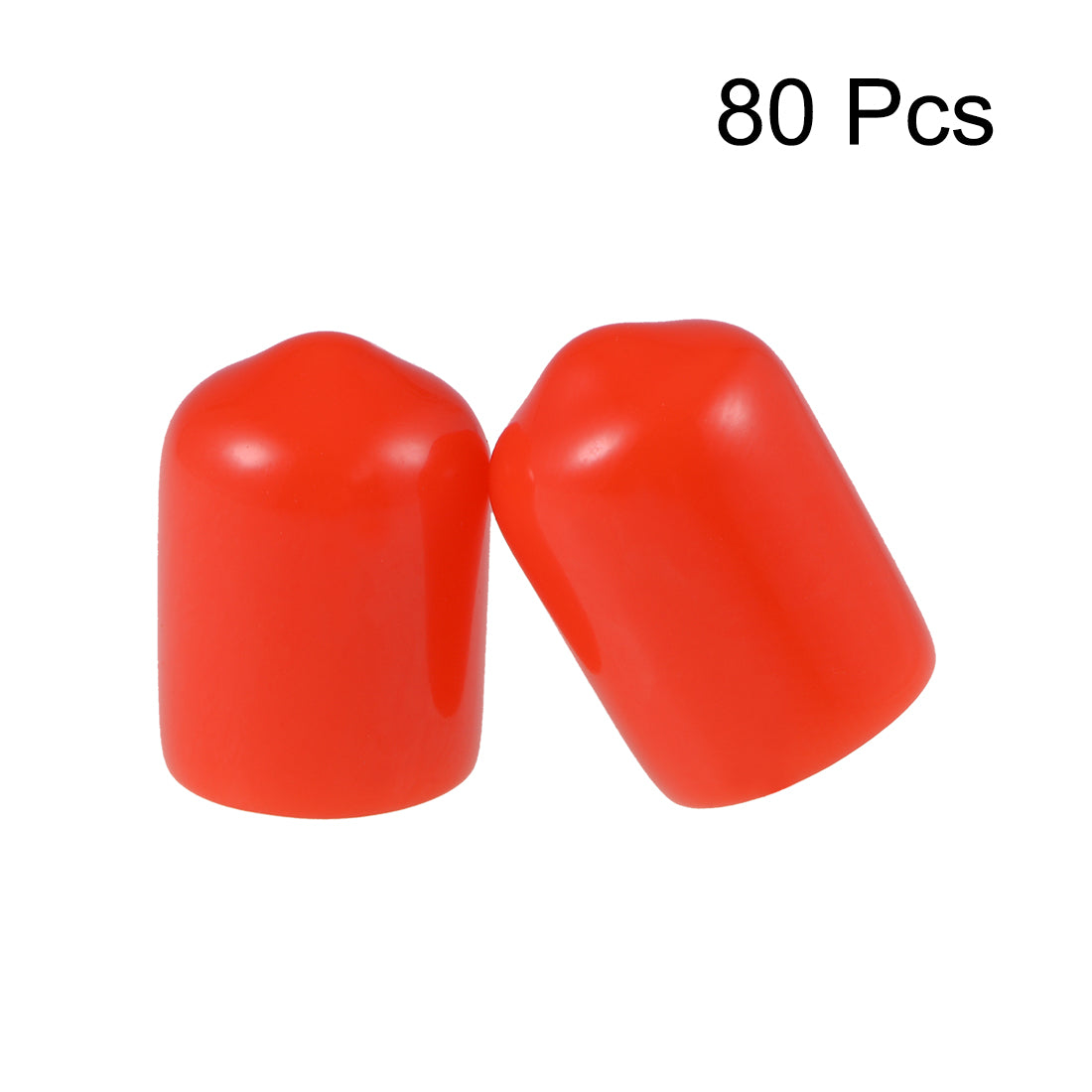 uxcell Uxcell 80pcs Rubber End Caps 9mm ID 15mm Height Screw Thread Protectors Red