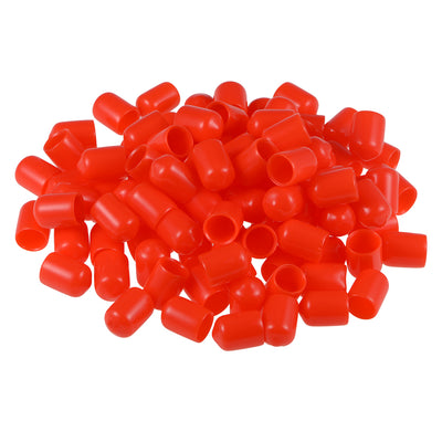 Harfington Uxcell 200pcs Rubber End Caps 9.5mm ID 18mm Height Screw Thread Protectors Red