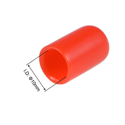 Harfington Uxcell 80pcs Rubber End Caps 10mm ID 20mm Height Screw Thread Protectors Red