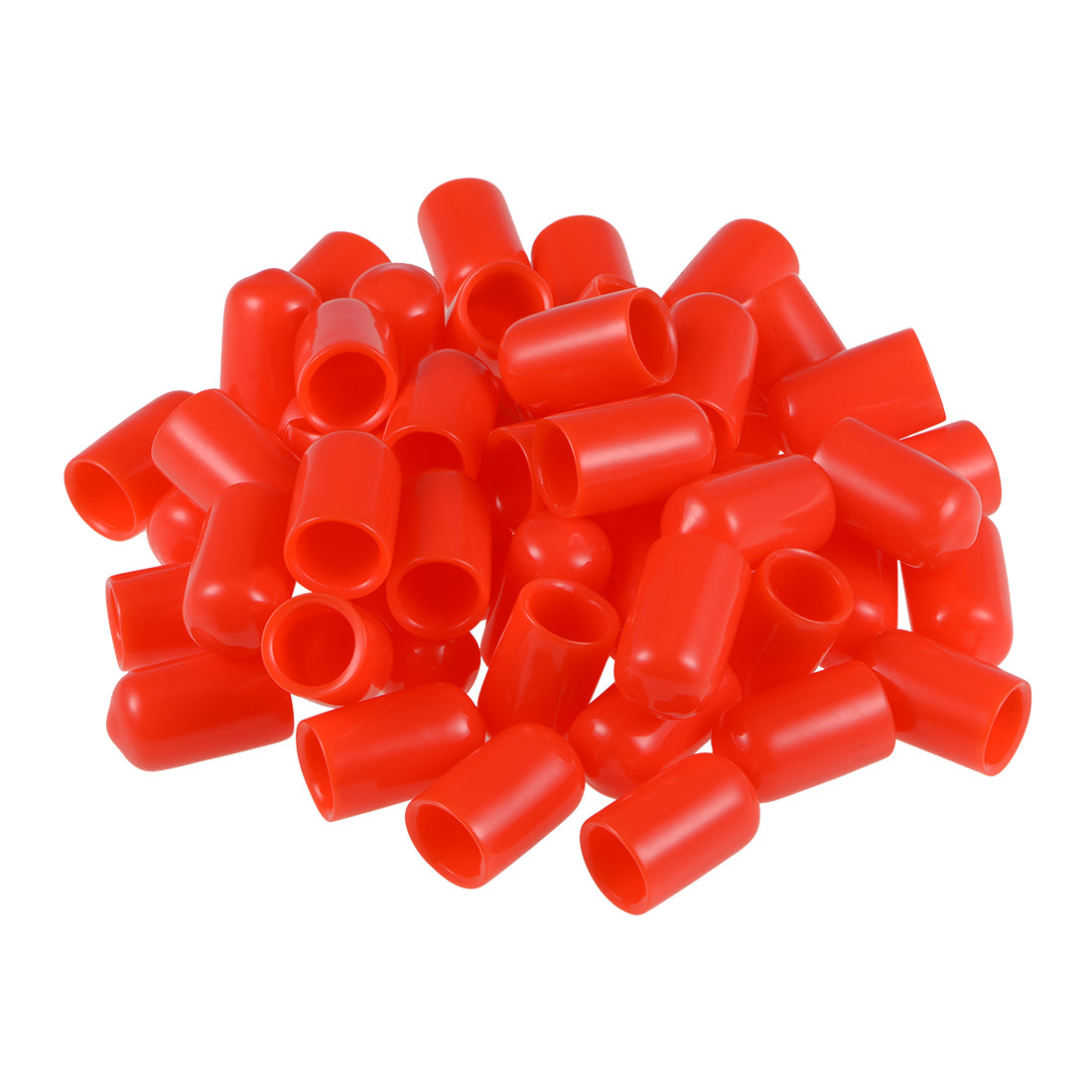 uxcell Uxcell 80pcs Rubber End Caps 10mm ID 20mm Height Screw Thread Protectors Red