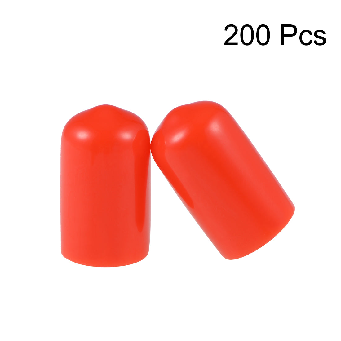 uxcell Uxcell 200pcs Rubber End Caps 10mm ID 20mm Height Screw Thread Protectors Red