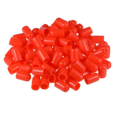 Harfington Uxcell 200pcs Rubber End Caps 10mm ID 20mm Height Screw Thread Protectors Red
