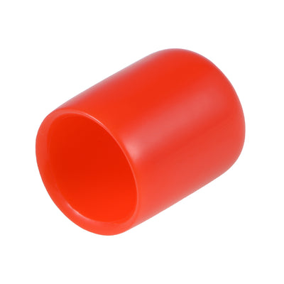 Harfington Uxcell 80pcs Rubber End Caps 13mm ID 20mm Height Screw Thread Protectors Red