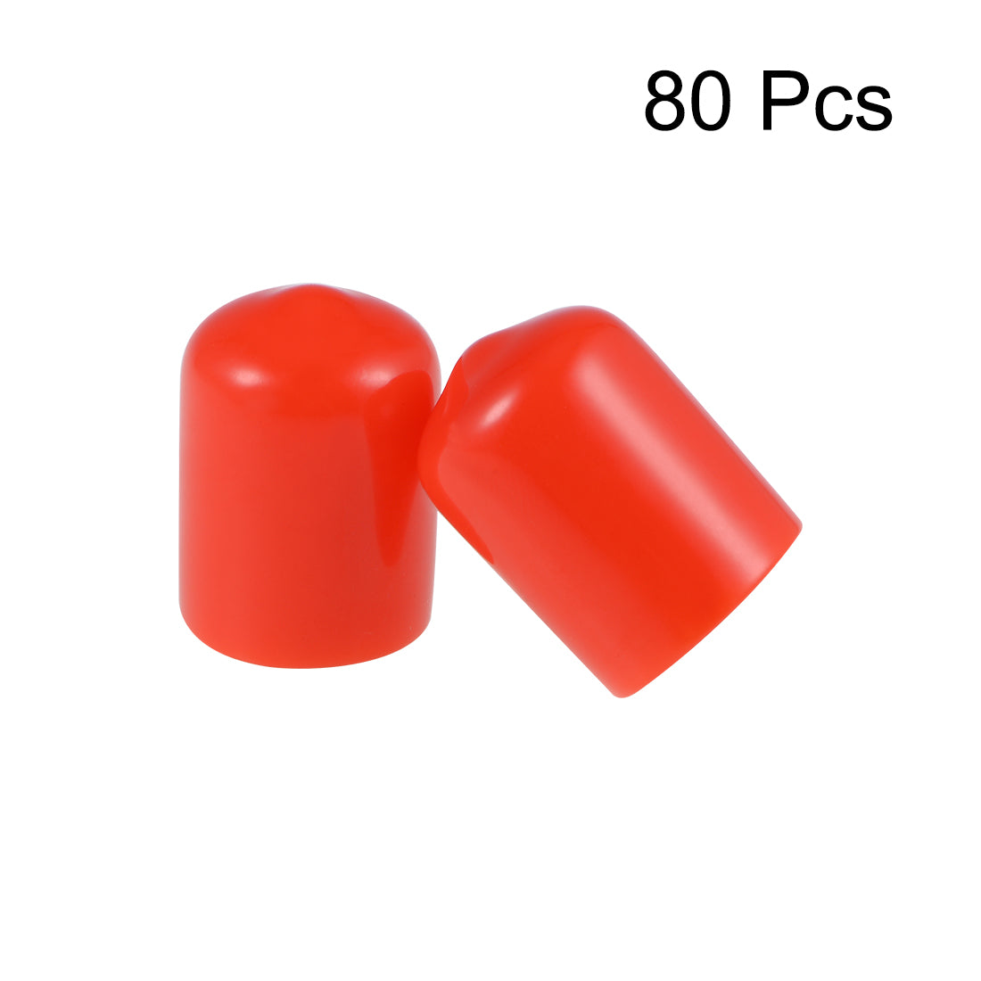 uxcell Uxcell 80pcs Rubber End Caps 14mm ID 20mm Height Screw Thread Protectors Red