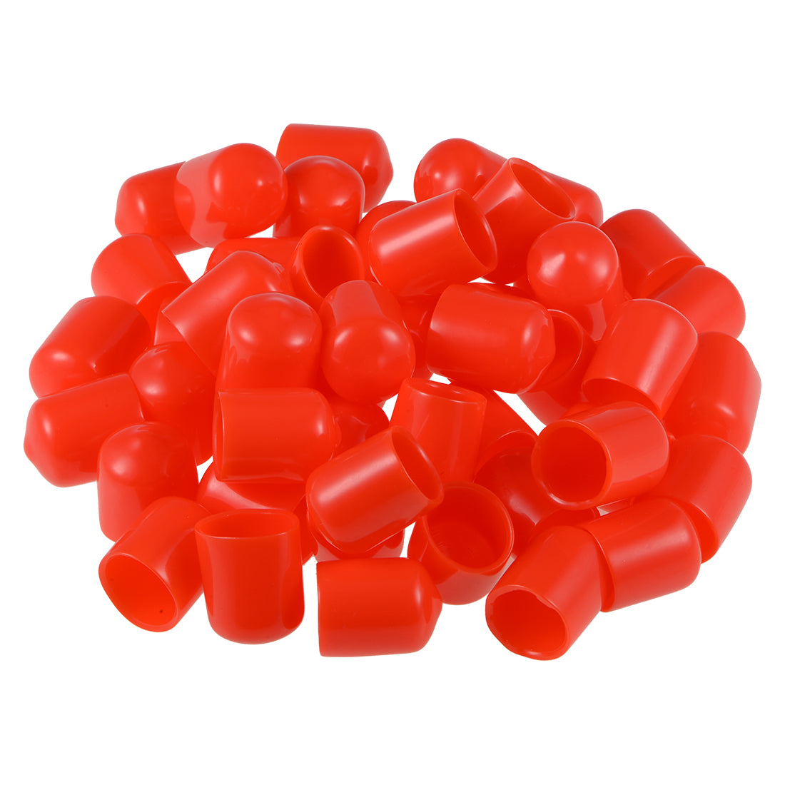 uxcell Uxcell 80pcs Rubber End Caps 14mm ID 20mm Height Screw Thread Protectors Red