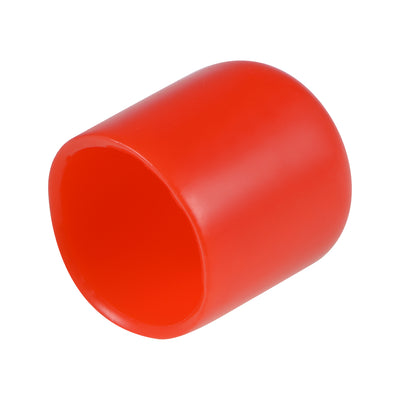 Harfington Uxcell 25pcs Rubber End Caps 15mm ID 20mm Height Screw Thread Protectors Red
