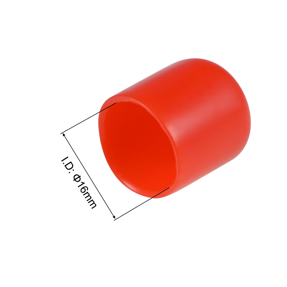 uxcell Uxcell 25pcs Rubber End Caps 16mm ID 20mm Height Screw Thread Protectors Red