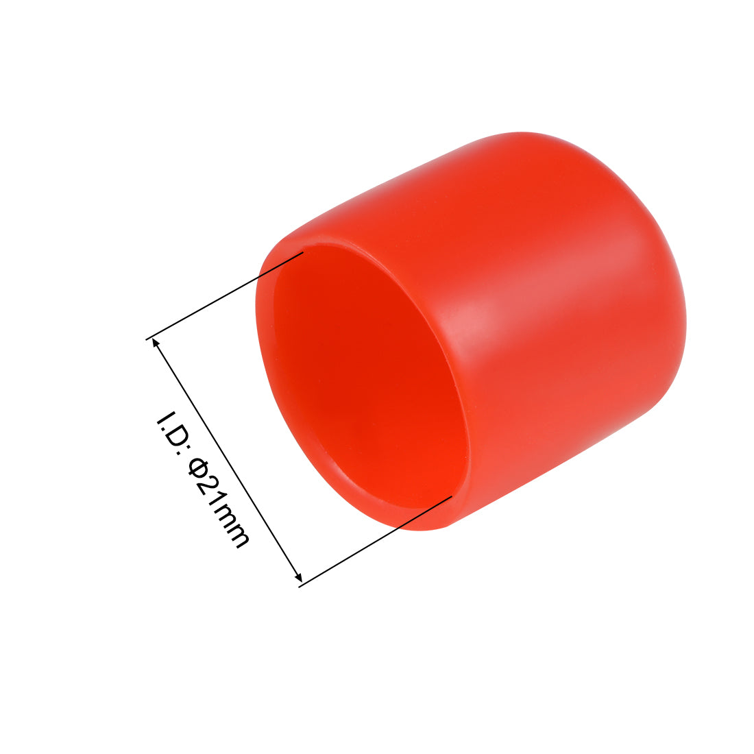uxcell Uxcell 15pcs Rubber End Caps 21mm ID 25mm Height Screw Thread Protectors Red
