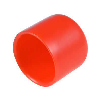 uxcell Uxcell 25pcs Rubber End Caps 22mm ID 25mm Height Screw Thread Protectors Red