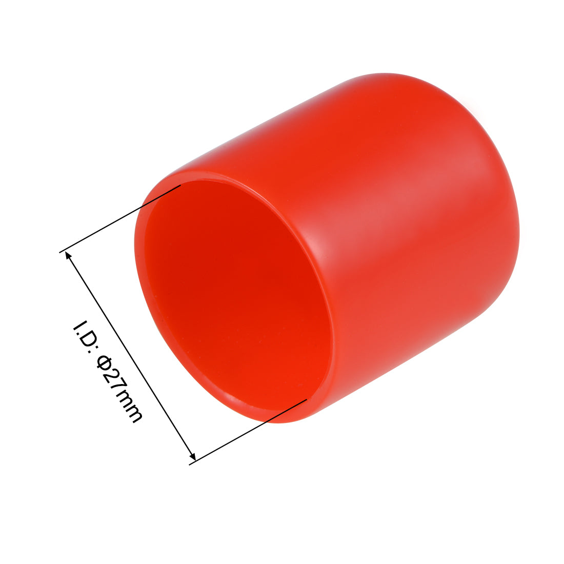uxcell Uxcell 15pcs Rubber End Caps 27mm ID 30mm Height Screw Thread Protectors Red
