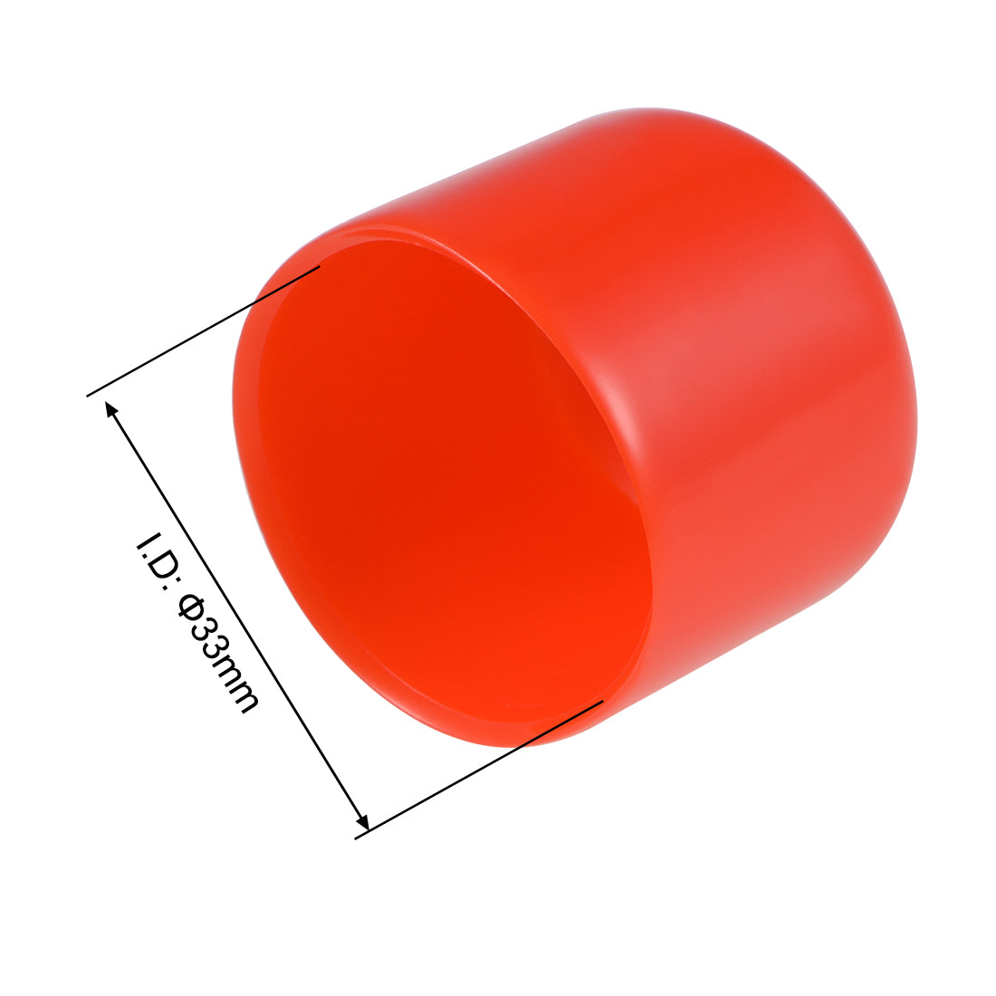 uxcell Uxcell 20pcs Rubber End Caps 33mm ID 35mm Height Screw Thread Protectors Red