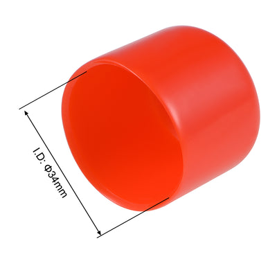 Harfington Uxcell 20pcs Rubber End Caps 34mm ID 35mm Height Screw Thread Protectors Red