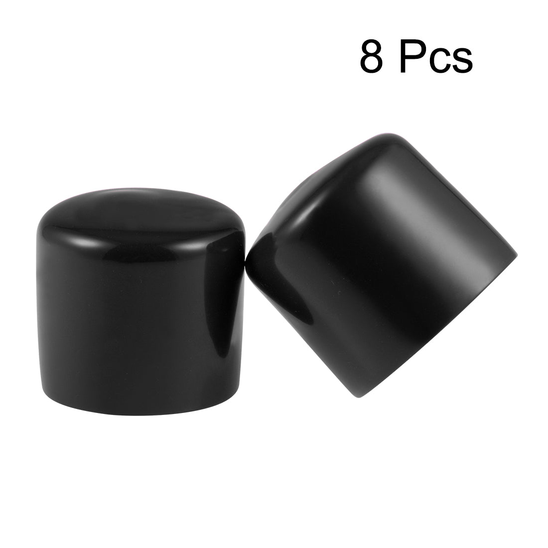 uxcell Uxcell 8pcs Rubber End Caps 38mm ID 42mm Height Screw Thread Protectors Black