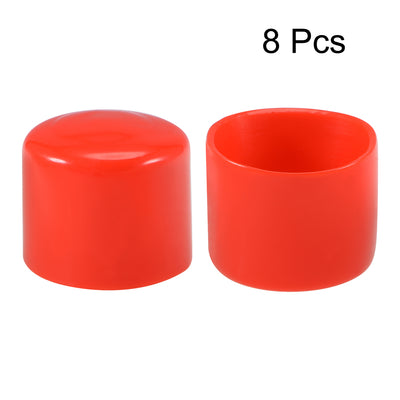 Harfington Uxcell 8pcs Rubber End Caps 40mm ID 45mm Height Screw Thread Protectors Red