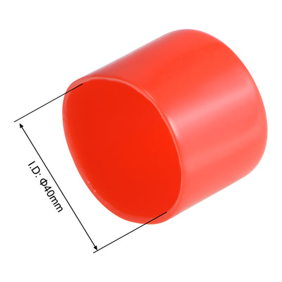 Harfington Uxcell 8pcs Rubber End Caps 40mm ID 45mm Height Screw Thread Protectors Red