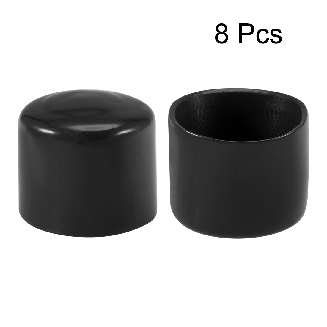 uxcell Uxcell 8pcs Rubber End Caps 42mm ID 40mm Height Screw Thread Protectors Black