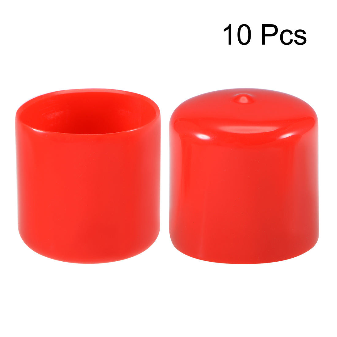 uxcell Uxcell 10pcs Rubber End Caps 45mm ID 42mm Height Screw Thread Protectors Red