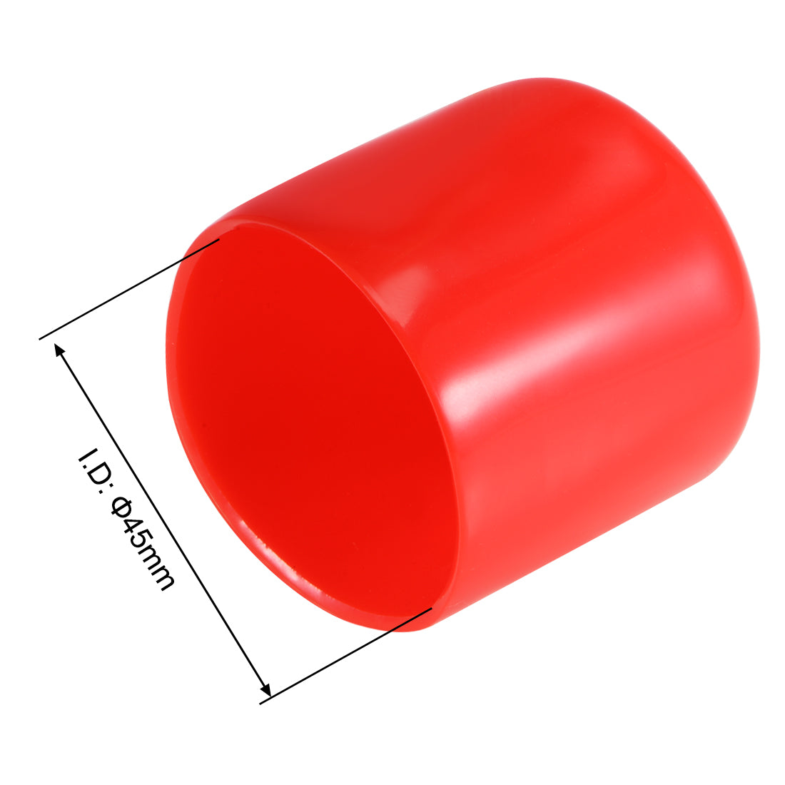 uxcell Uxcell 10pcs Rubber End Caps 45mm ID 42mm Height Screw Thread Protectors Red