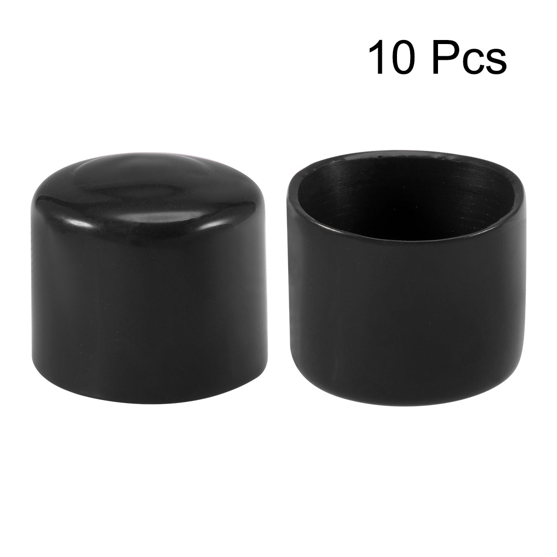 uxcell Uxcell 10pcs Rubber End Caps 48mm ID 42mm Height Screw Thread Protectors Black