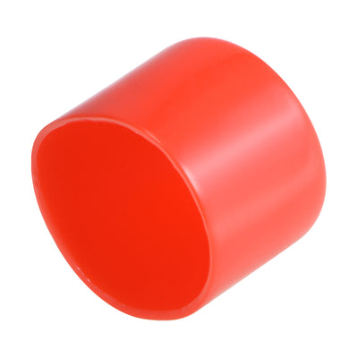 Harfington Uxcell 8pcs Rubber End Caps 48mm ID 41mm Height Screw Thread Protectors Red