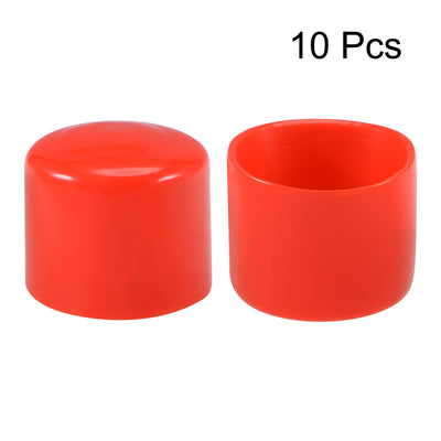 Harfington Uxcell 10pcs Rubber End Caps 48mm ID 42mm Height Screw Thread Protectors Red