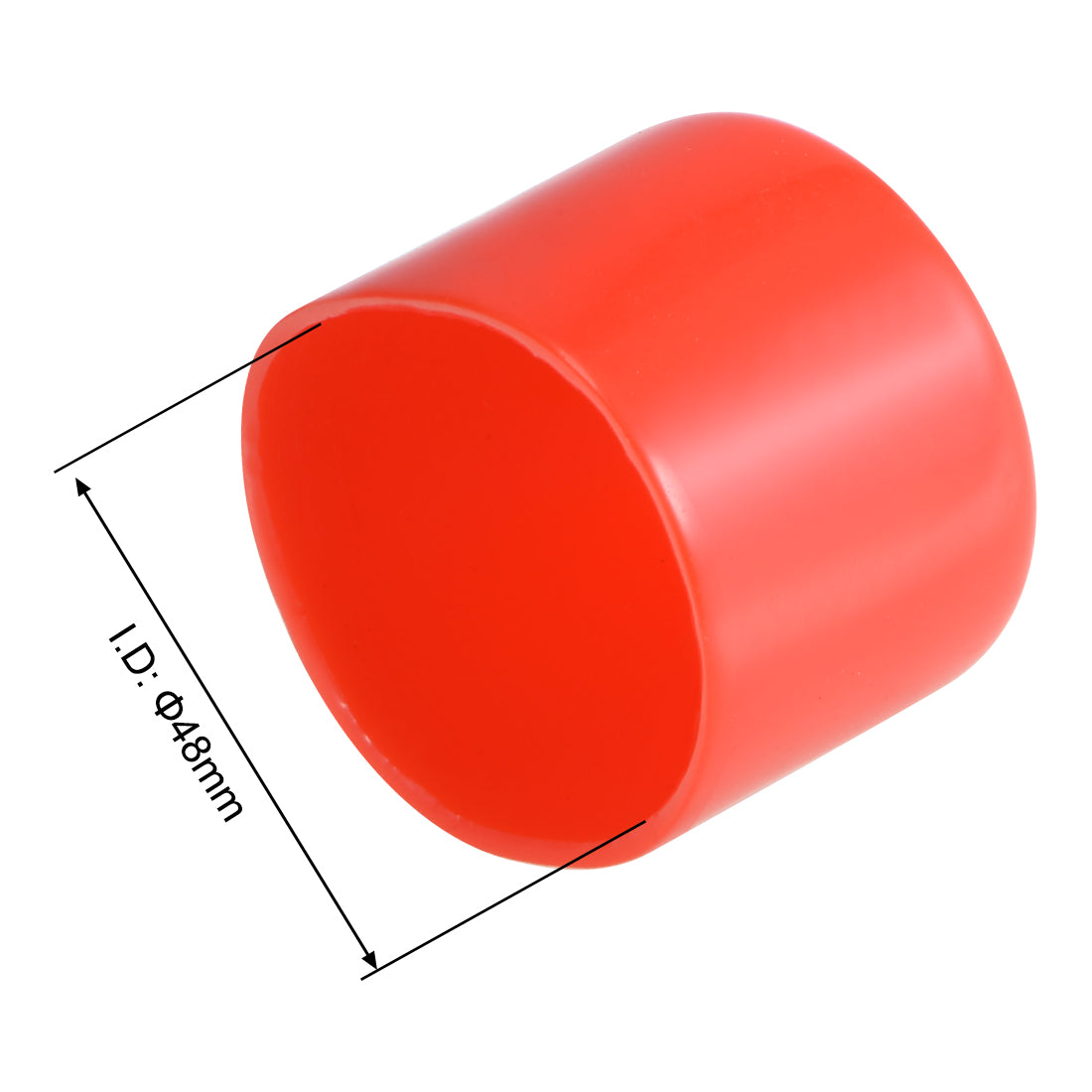 uxcell Uxcell 10pcs Rubber End Caps 48mm ID 42mm Height Screw Thread Protectors Red