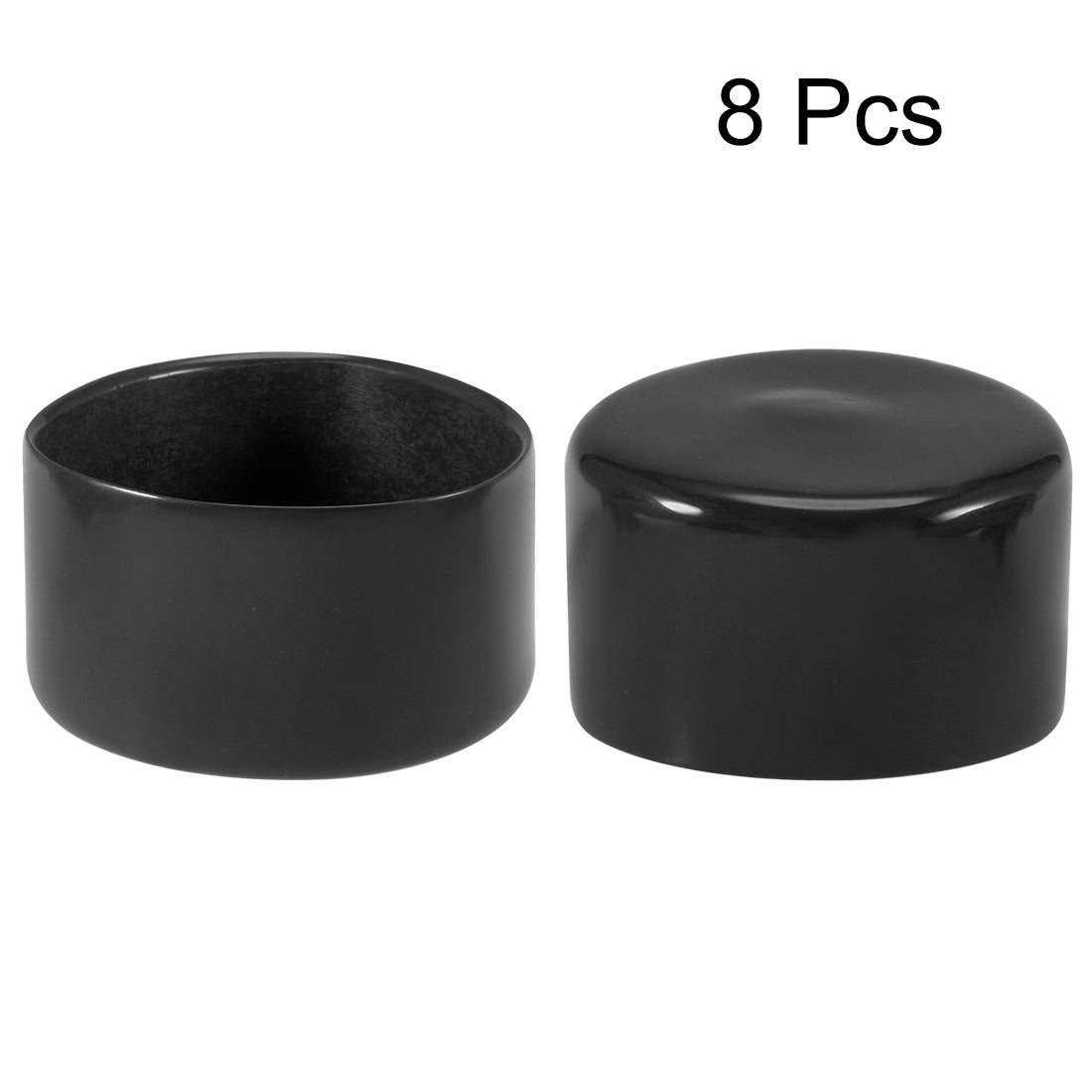 uxcell Uxcell 8pcs Rubber End Caps 50mm ID 40mm Height Screw Thread Protectors Black