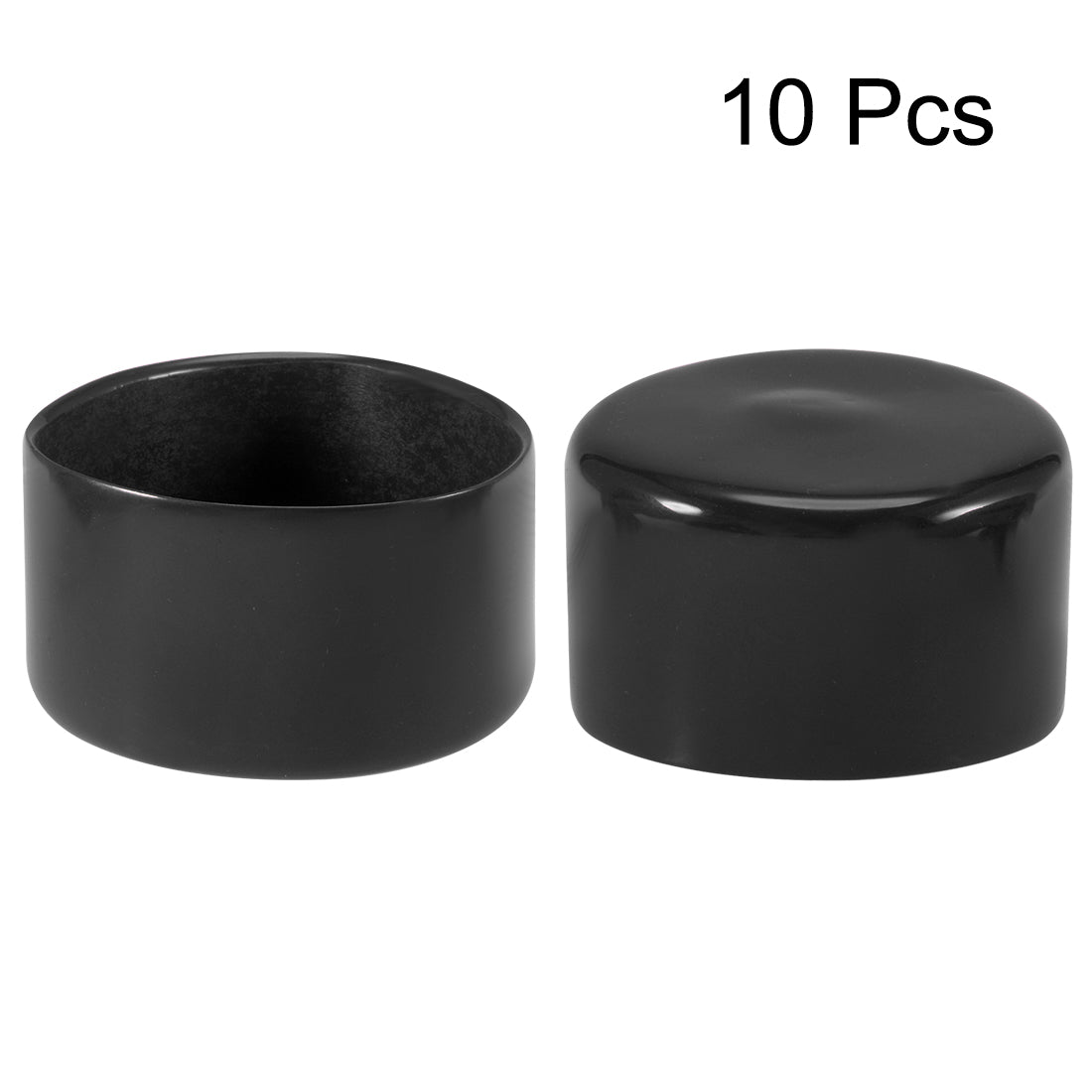 uxcell Uxcell 10pcs Rubber End Caps 50mm ID 40mm Height Screw Thread Protectors Black