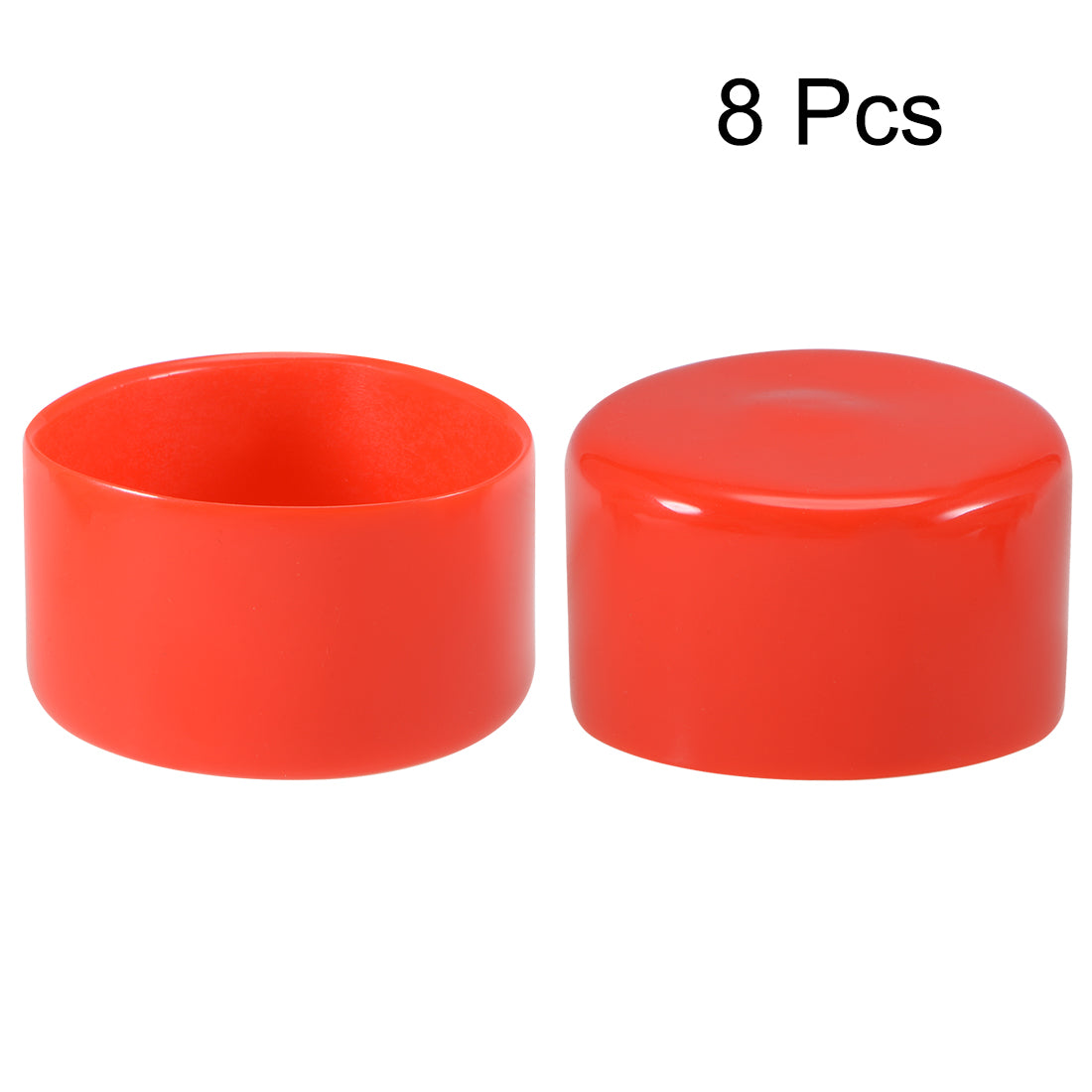 uxcell Uxcell 8pcs Rubber End Caps 52mm ID 42mm Height Screw Thread Protectors Red
