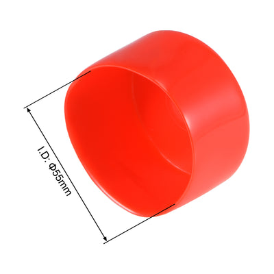 Harfington Uxcell 8pcs Rubber End Caps 55mm ID 43mm Height Screw Thread Protectors Red