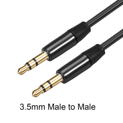 Harfington Uxcell 3.5mm Male to Male  Cable Stereo  Extension, 1.2 Meter Long, for Headphones Smartphones Notebooks, Black