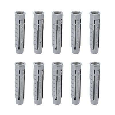 Harfington Uxcell 10mmx50mm Plastic Expansion Tubes Column Frame Fixings Gray 24pcs