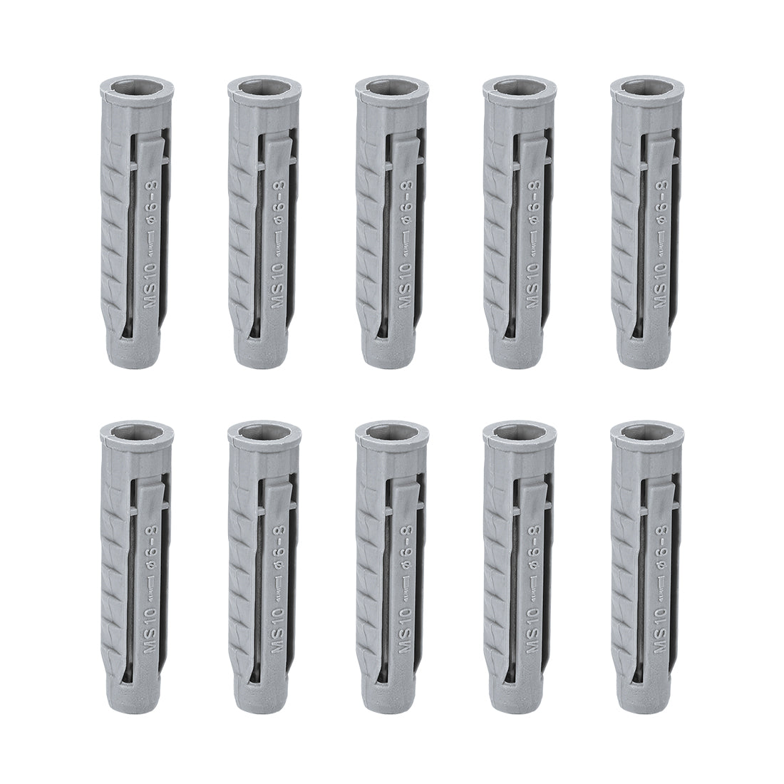 uxcell Uxcell 10mmx50mm Plastic Expansion Tubes Column Frame Fixings Gray 100pcs