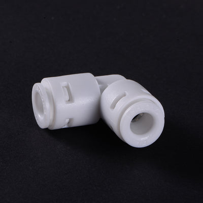 Harfington Uxcell Quick Connector Push in L Type PE Connect Fittings 1/4" to 1/4" Tube for Water Purifier RO System, 28x28mm White 15Pcs