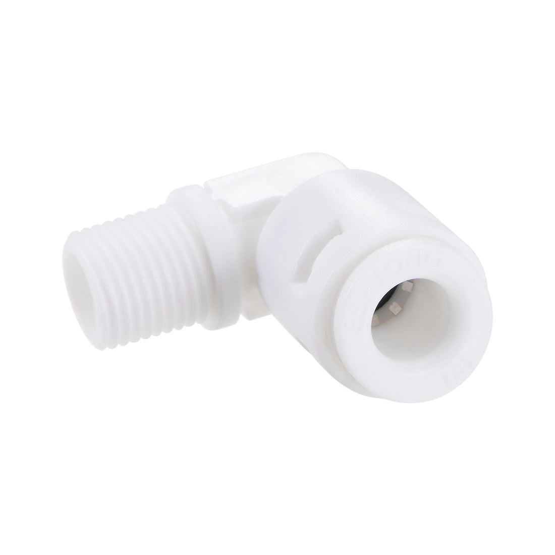 uxcell Uxcell Quick Connector L Type G1/8 Male Thread to 1/4" Tube, Connect Fittings for Ro Water Purifier, 26x26mm White 10Pcs
