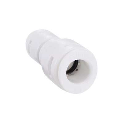 Harfington Uxcell Quick Connector 1/4" to 3/8" Push Fit Straight Connect Fittings for RO Water Purifier, 43mm White 10Pcs